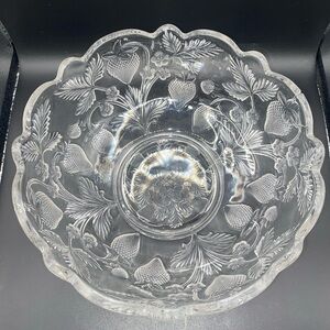 EAPG Cambridge Clear Glass Inverted Strawberry 8” Serving Bowl EAPG Vintage